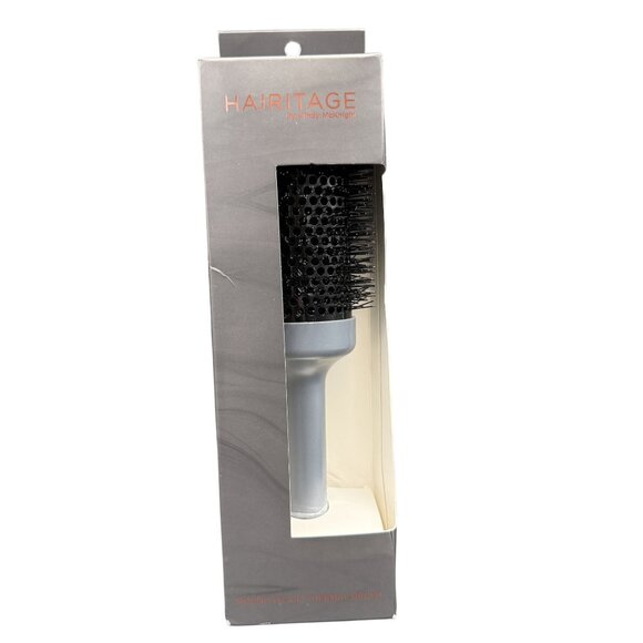 Hairitage Round We Go Ceramic Ion Thermal 54mm Hair Brush Gray Curling Drying - Picture 1 of 5